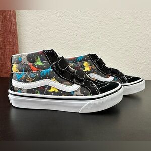 Vans Kids' Sk8-Mid Rise Velcro Dinosaur Shoes